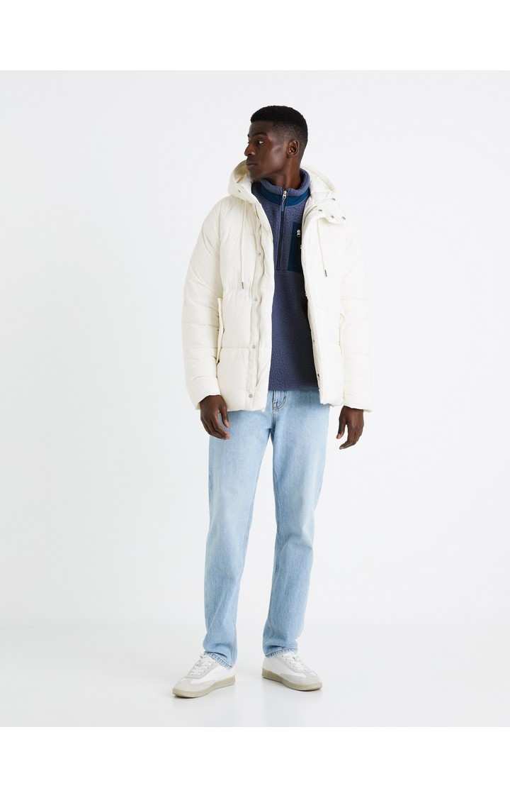 Men's White Solid Bomber Jackets