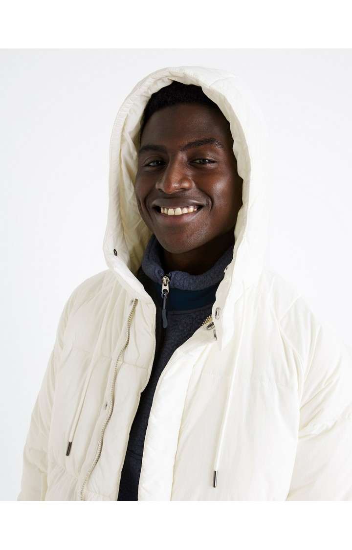 Men's White Solid Bomber Jackets