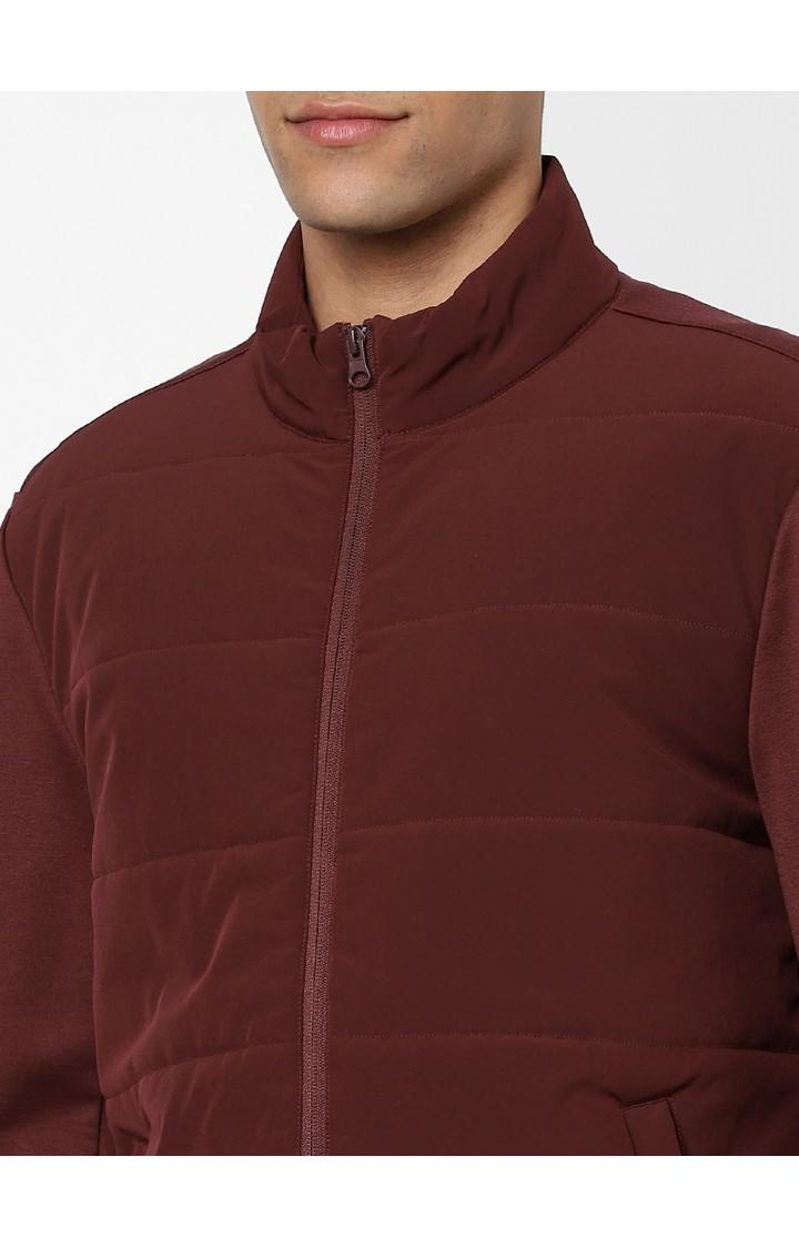 Men's Red Solid Bomber Jackets