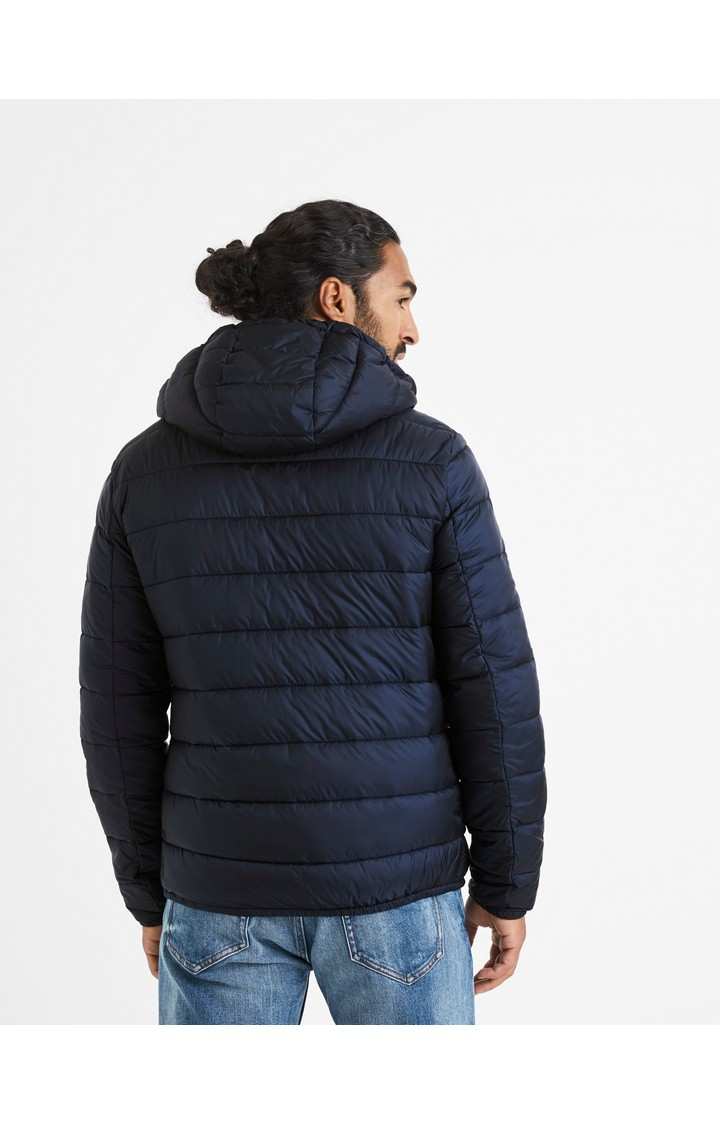 Men's Blue Solid Bomber Jackets
