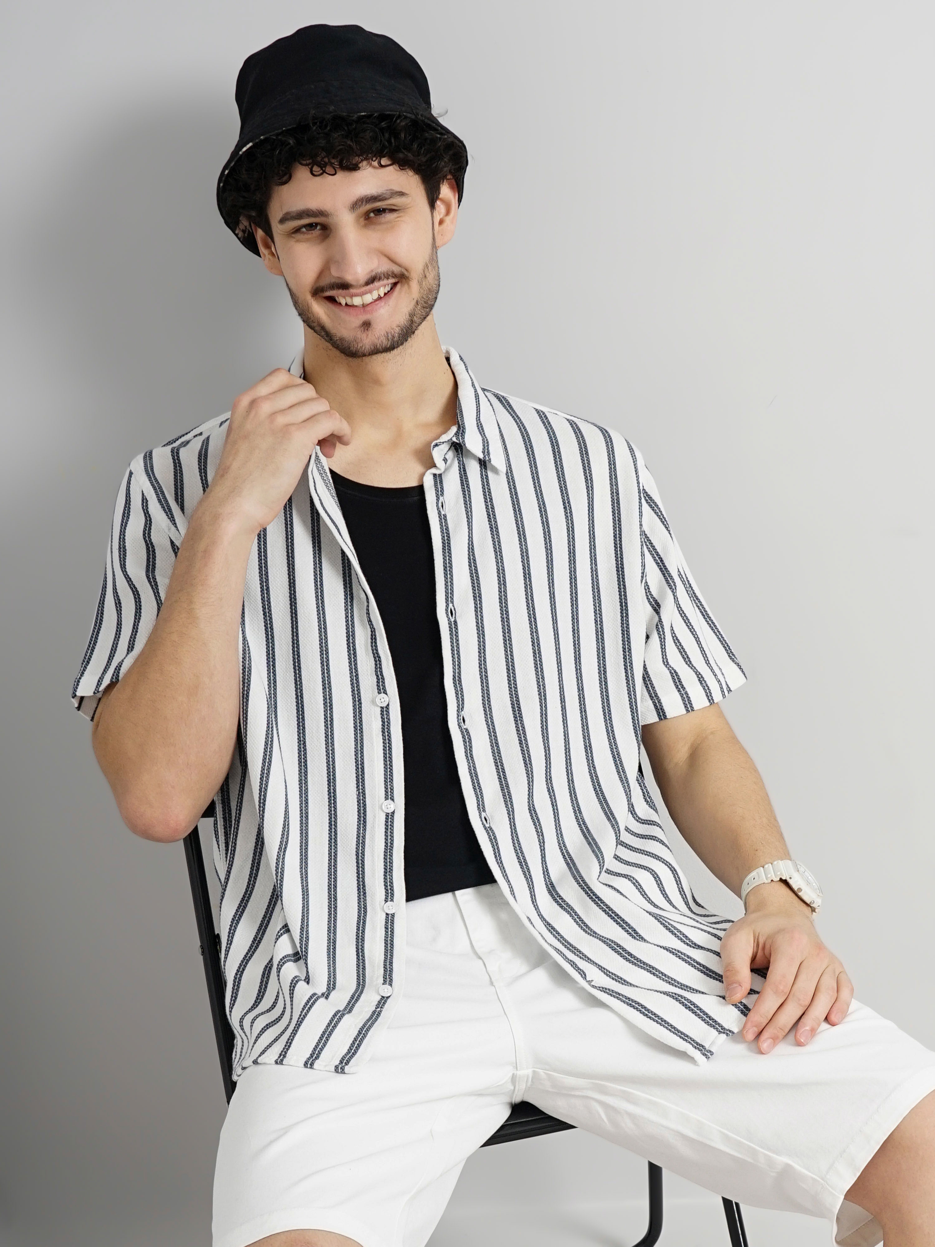 celio | Celio Men's Vertical-Stripes Contemporary Shirt