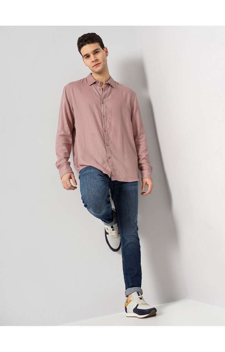 Celio Men's Solid Linen Shirt