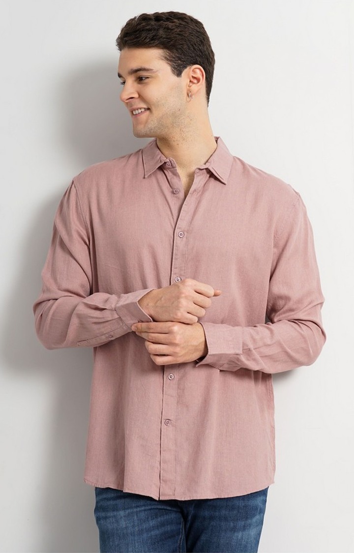 Celio Men's Solid Linen Shirt