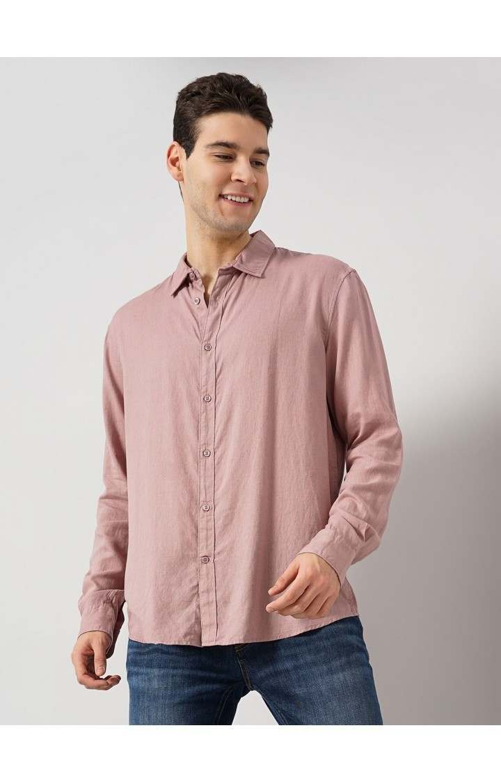Celio Men's Solid Linen Shirt