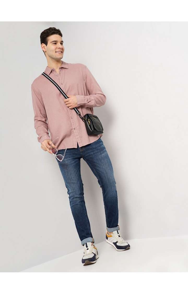 Celio Men's Solid Linen Shirt