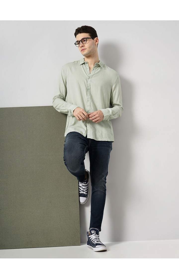 Celio Men's Solid Linen Shirt