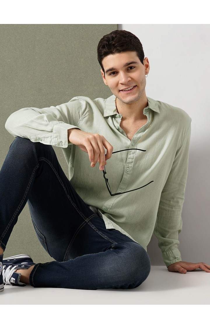 Celio Men's Solid Linen Shirt