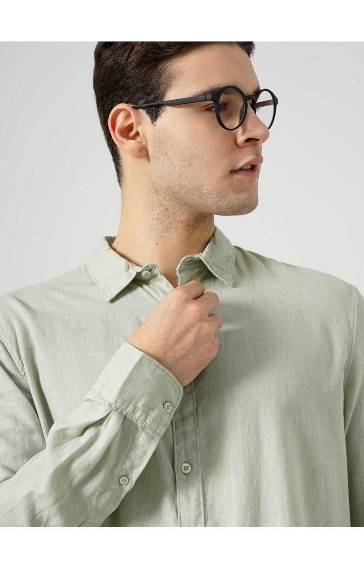 Celio Men's Solid Linen Shirt
