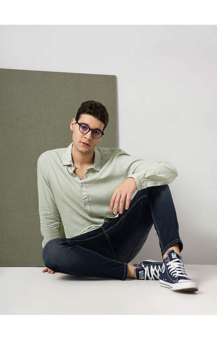 Celio Men's Solid Linen Shirt
