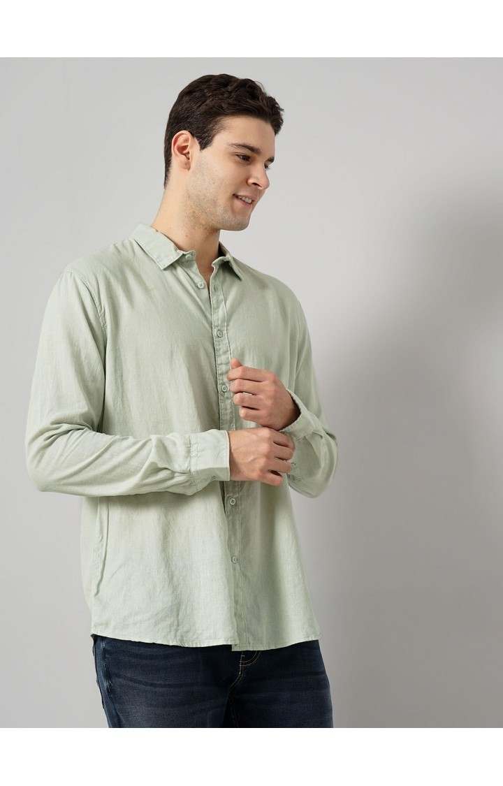 Celio Men's Solid Linen Shirt