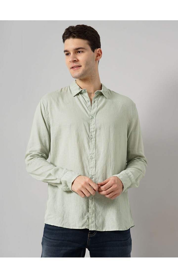 Celio Men's Solid Linen Shirt