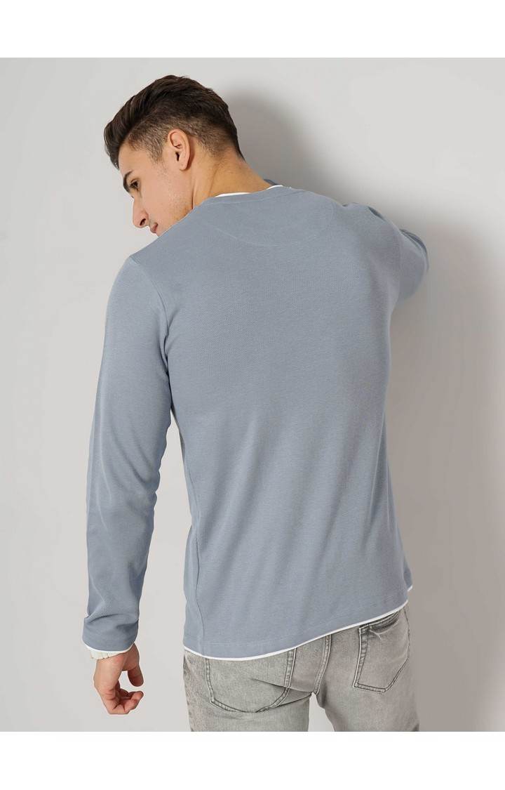 Men's Blue Knitted Sweatshirts