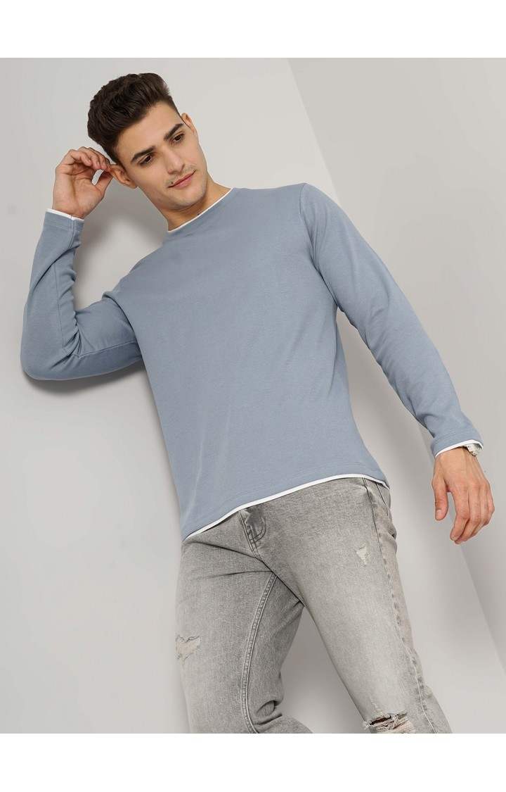 Men's Blue Knitted Sweatshirts