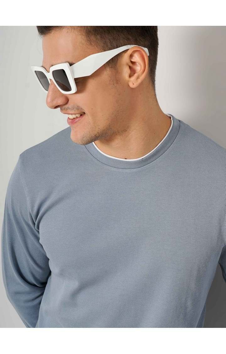 Men's Blue Knitted Sweatshirts