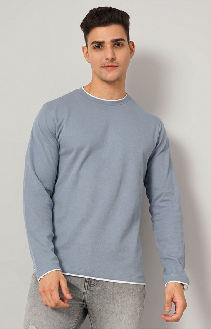 celio | Men's Blue Knitted Sweatshirts