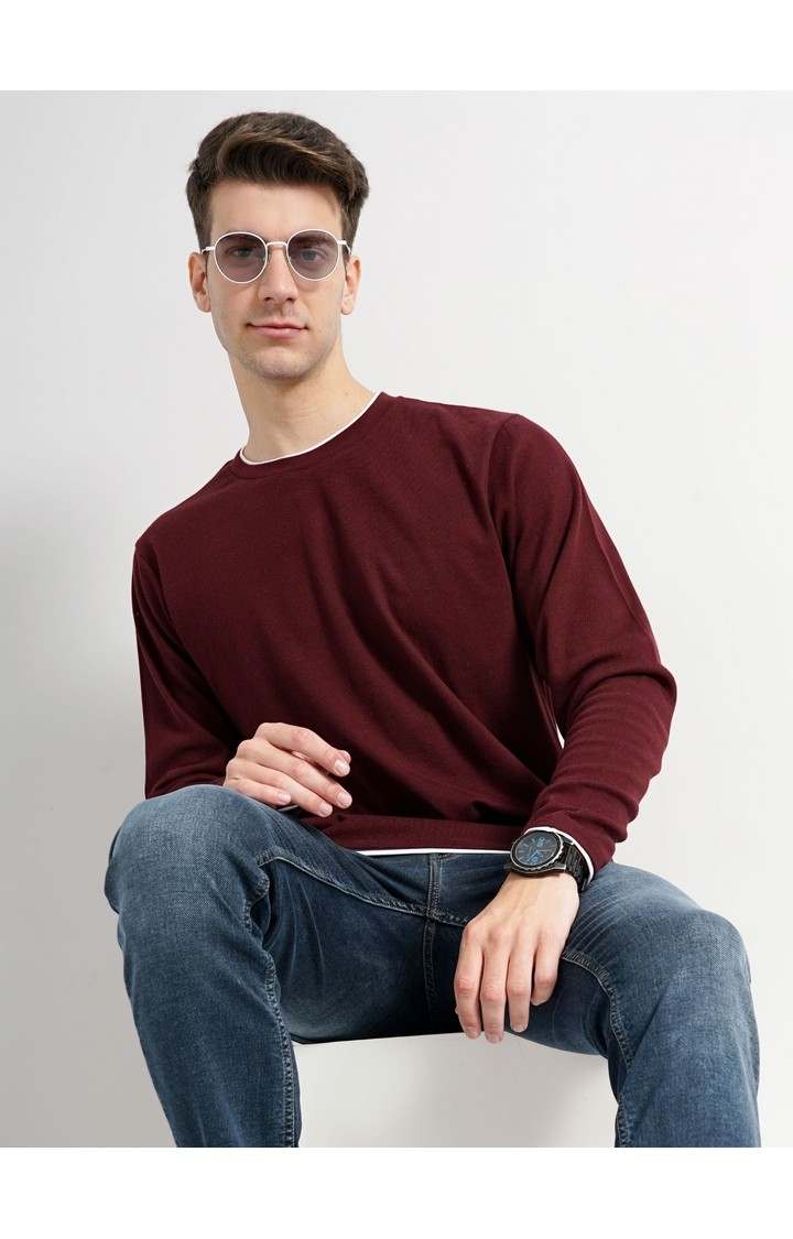 Men's Red Knitted Sweatshirts