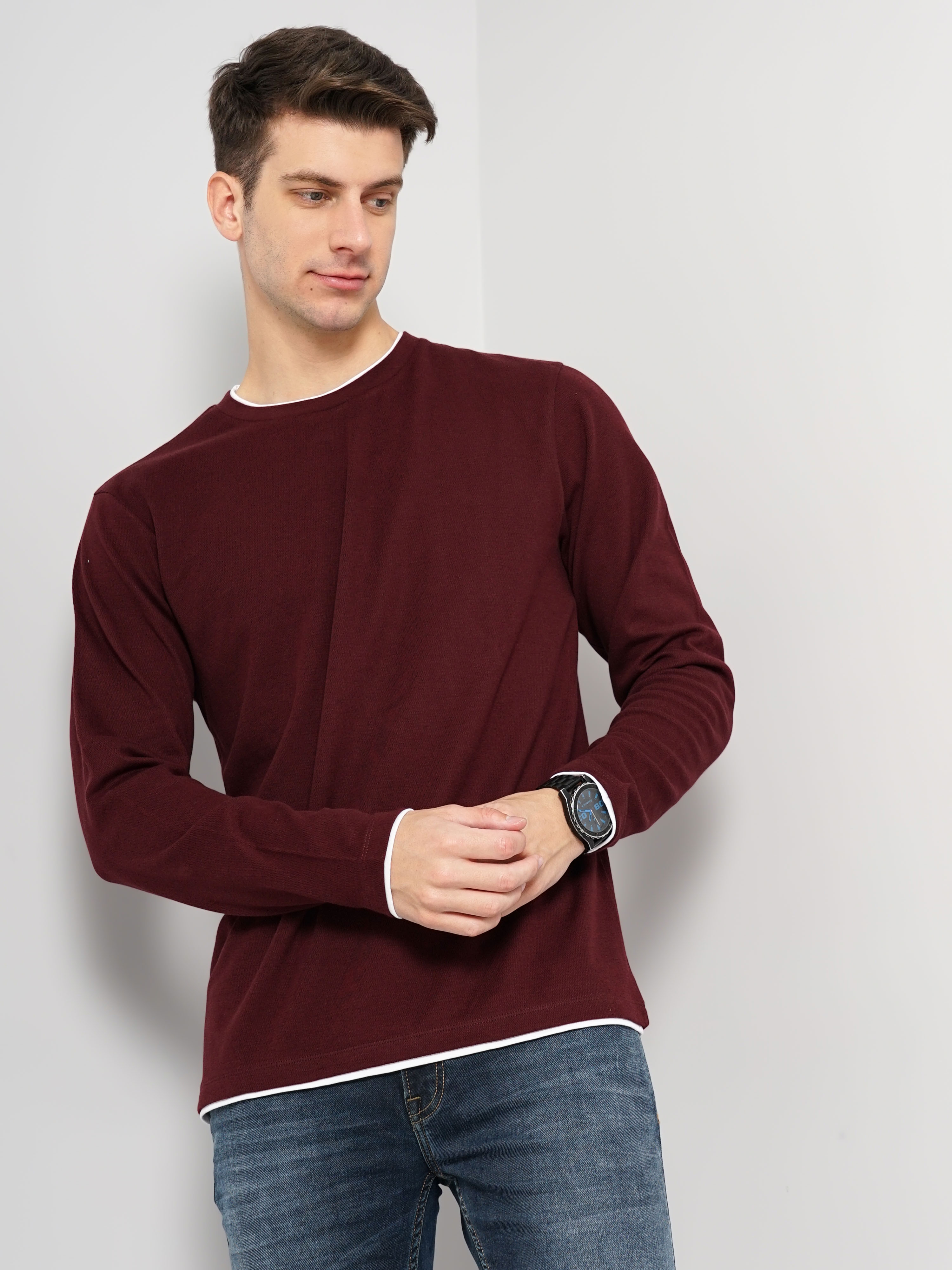 Men's Red Knitted Sweatshirts