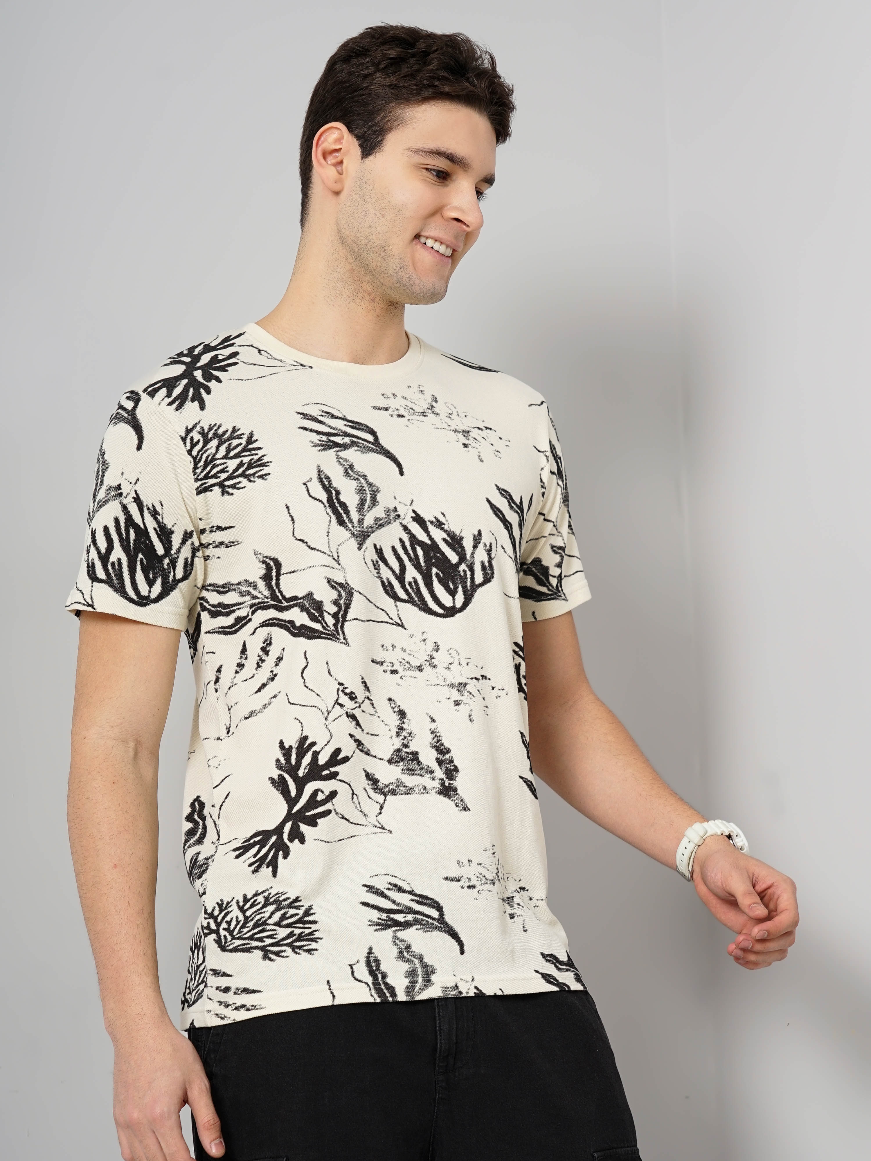celio | Celio Men's Leaf-Print T-Shirt 6