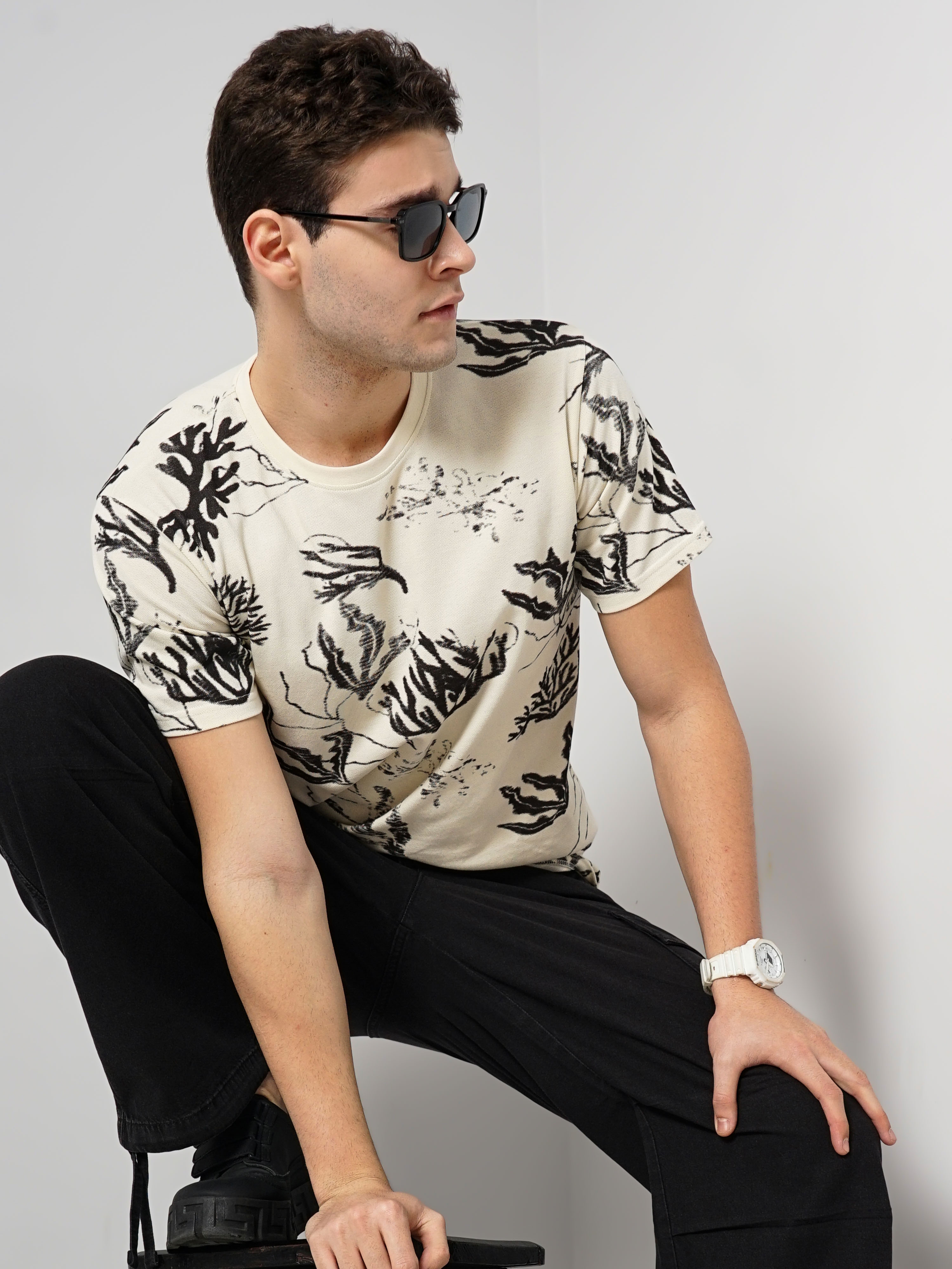celio | Celio Men's Leaf-Print T-Shirt 7