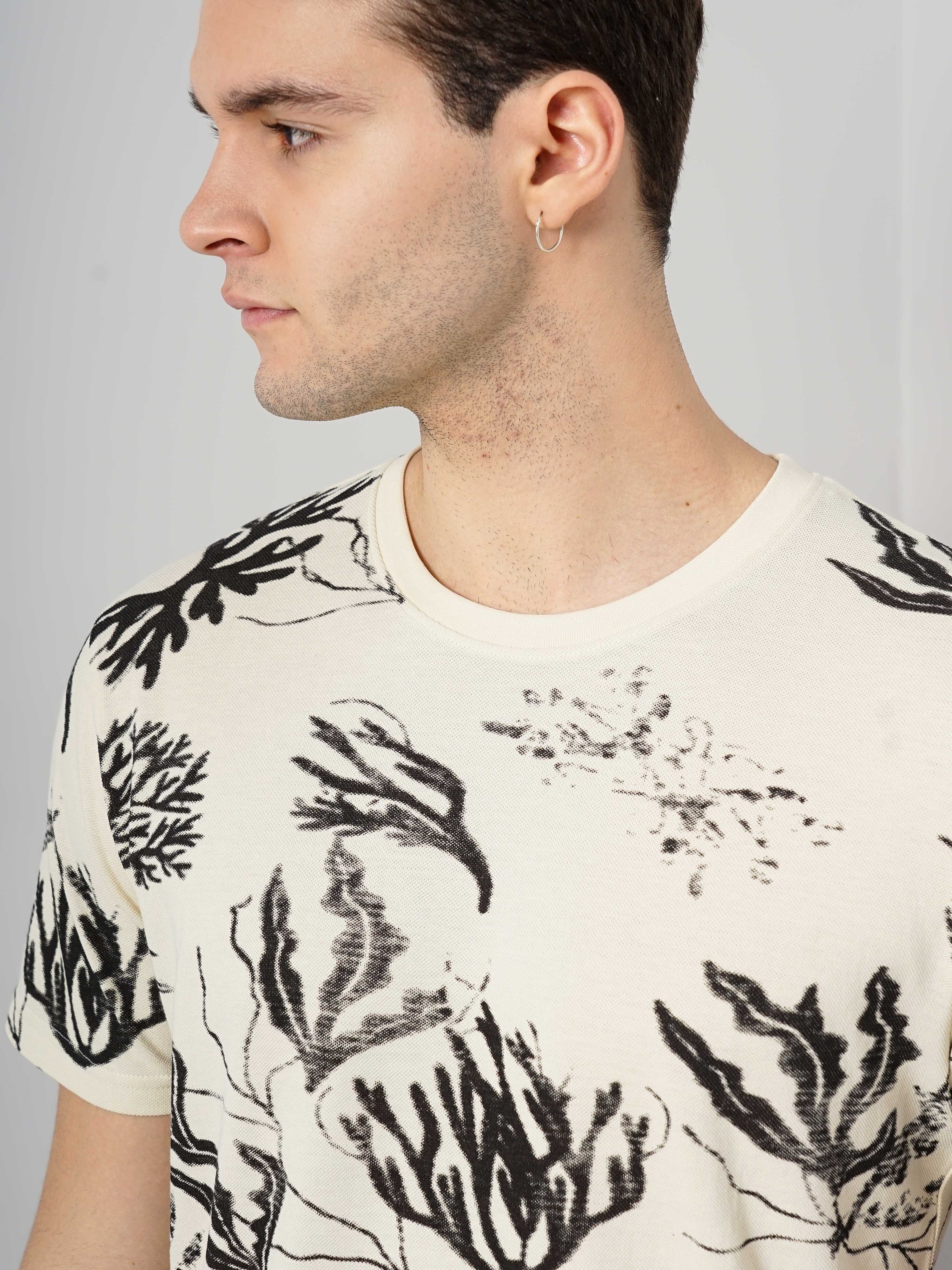 celio | Celio Men's Leaf-Print T-Shirt 3