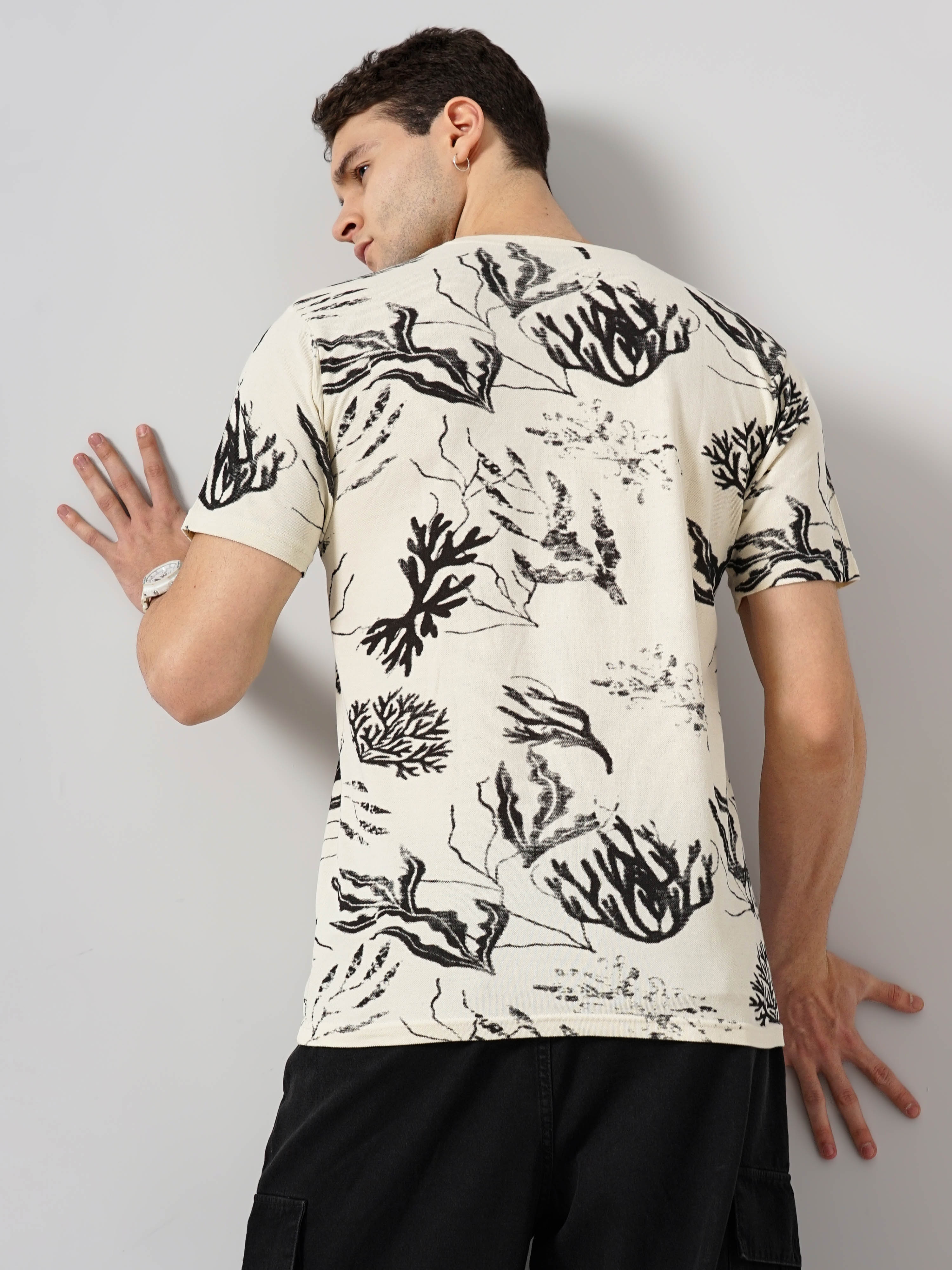 celio | Celio Men's Leaf-Print T-Shirt 2