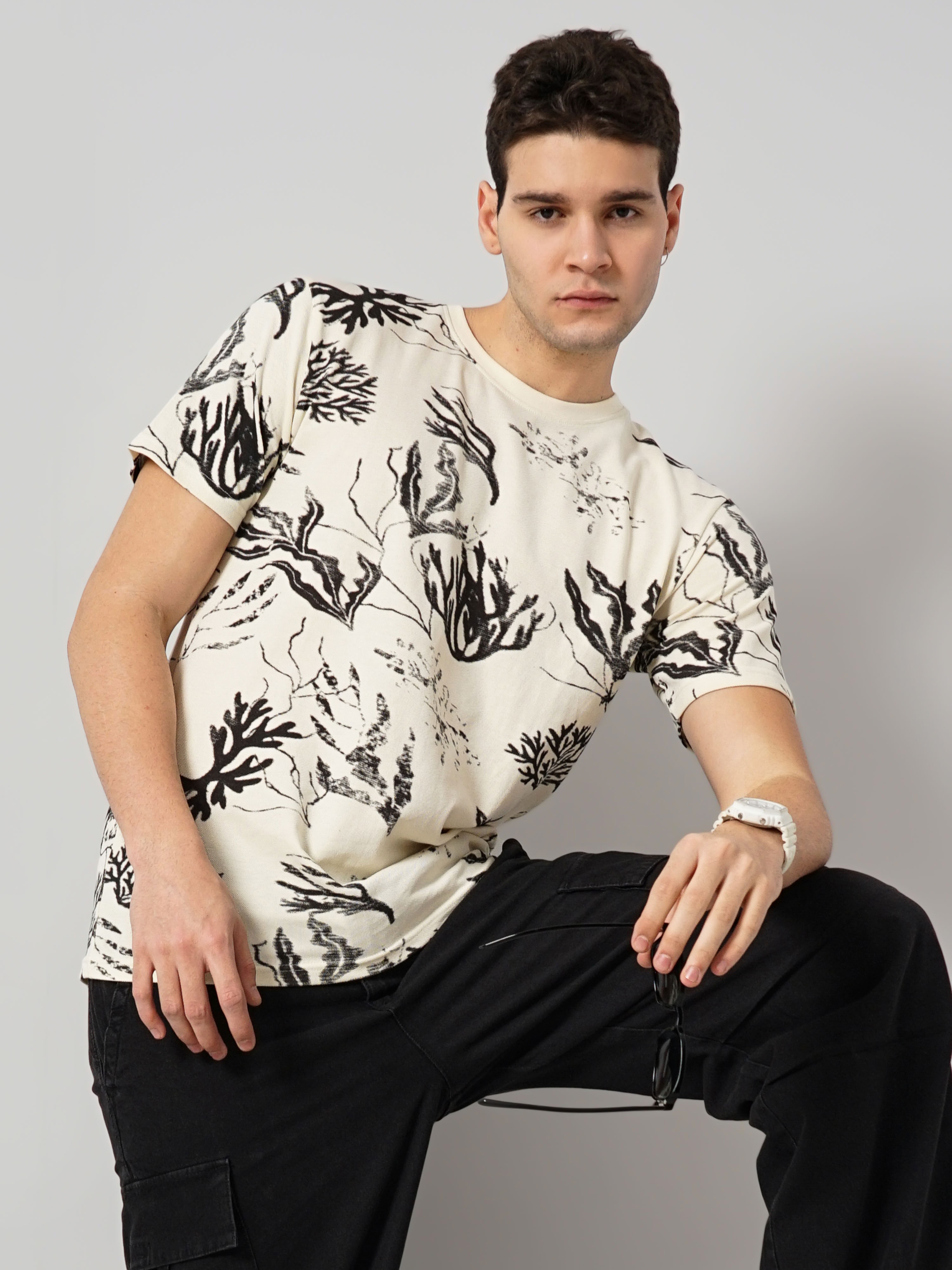 celio | Celio Men's Leaf-Print T-Shirt 5