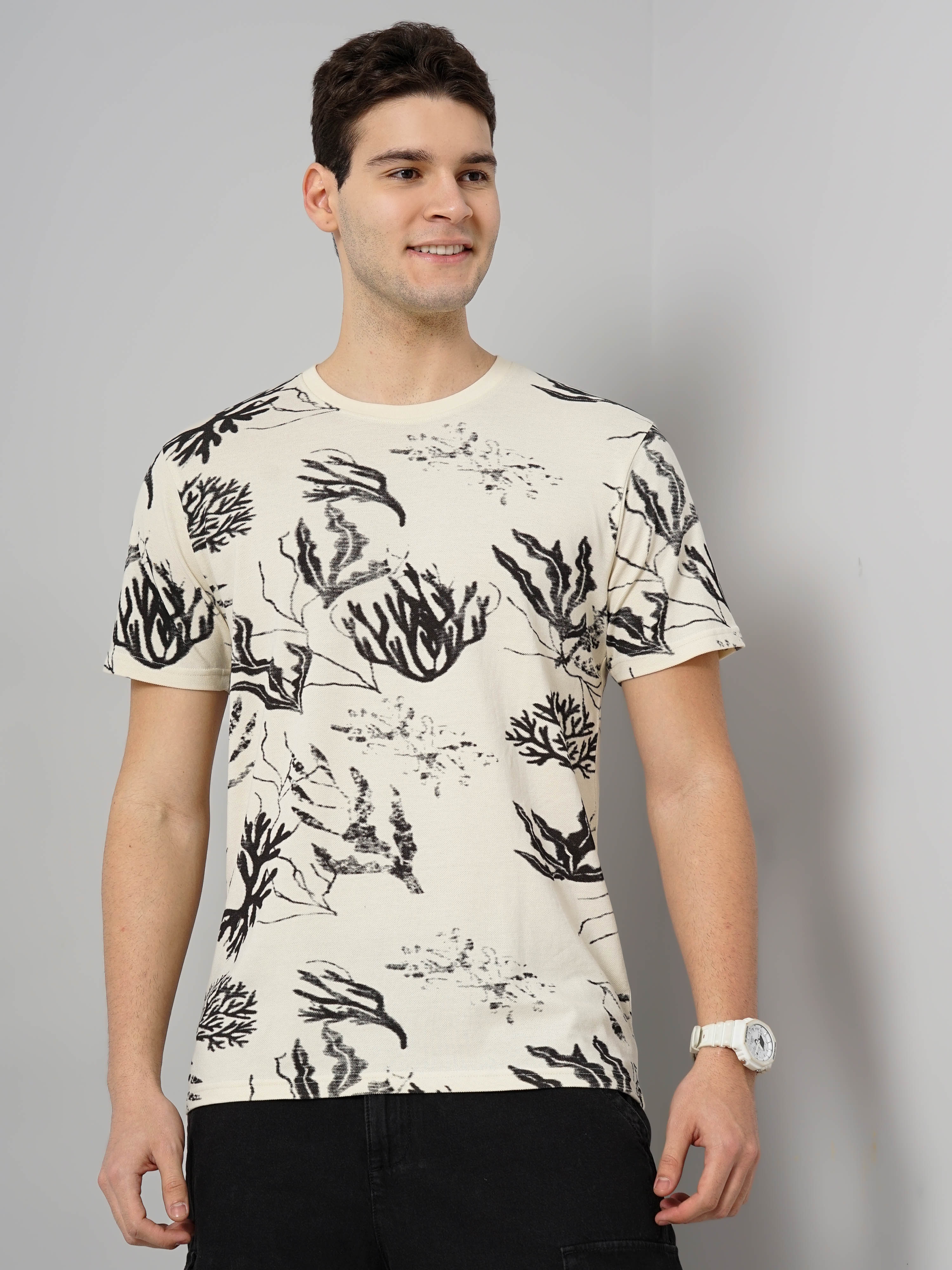 celio | Celio Men's Leaf-Print T-Shirt 0