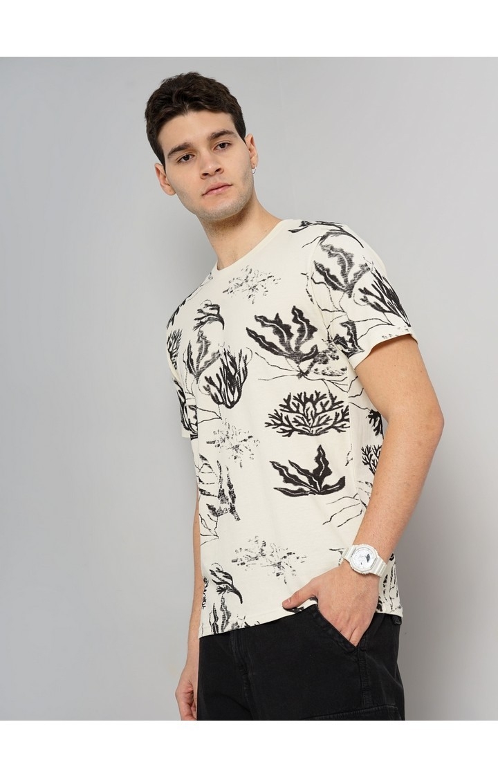 Celio Men's Leaf-Print T-Shirt