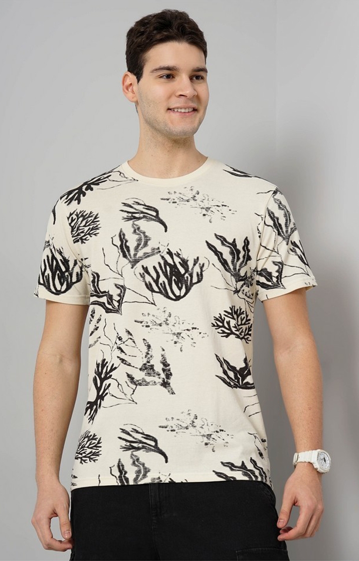 Celio Men's Leaf-Print T-Shirt