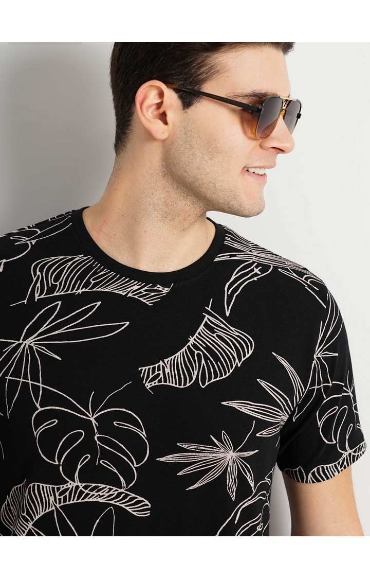 Celio Men's Leaf-Print T-Shirt