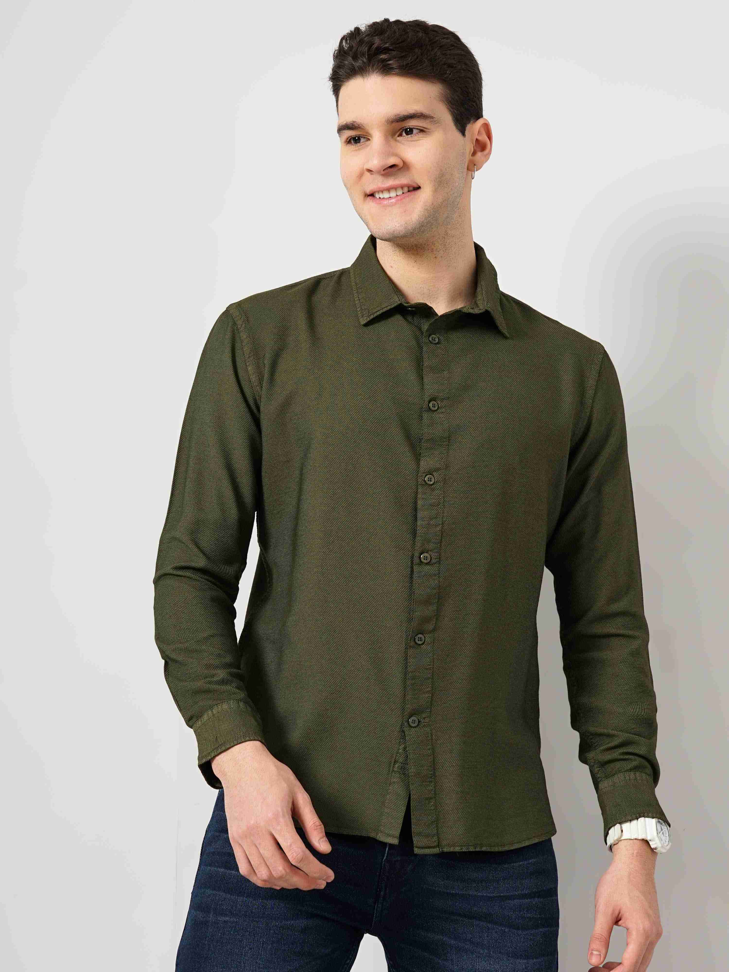 Celio Men's Solid Soft Touch Shirt