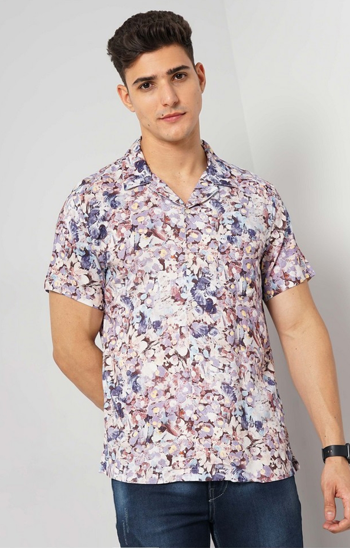 celio | Celio Men's Abstract Multi Half Sleeve Soft Touch Shirt