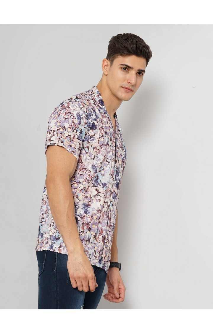 Celio Men's Abstract Multi Half Sleeve Soft Touch Shirt