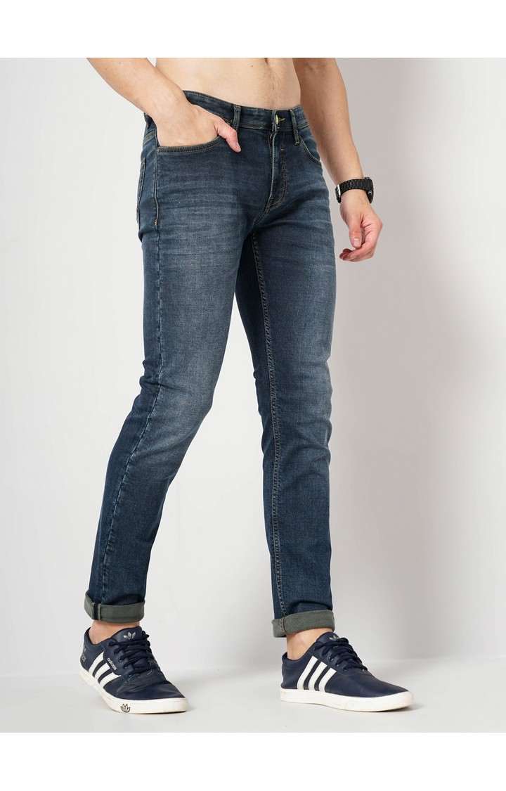 Men's Solid Knit Denim Jeans