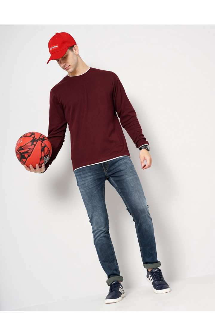 Men's Solid Knit Denim Jeans