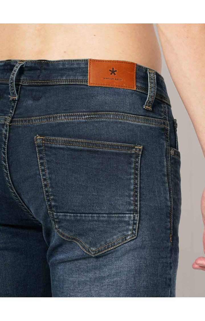 Men's Solid Knit Denim Jeans