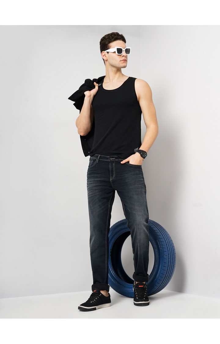 Celio Men's Solid Knit Denim Jeans
