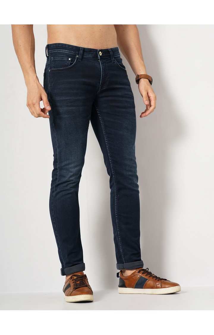 Men's Solid Knit Denim Jeans