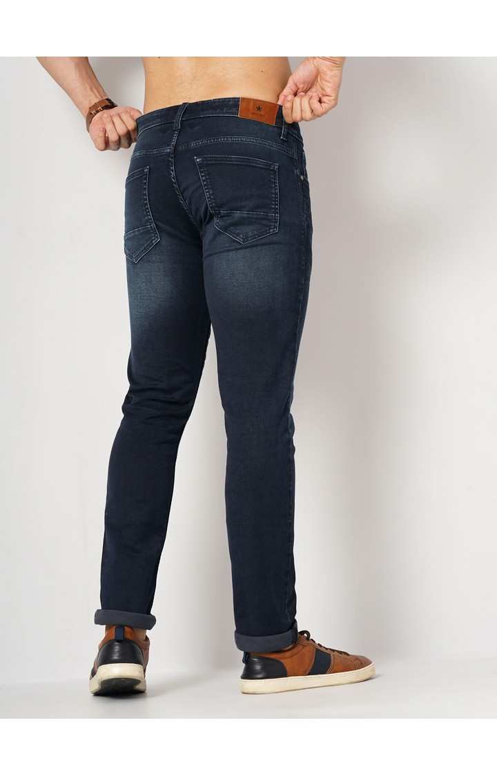 Men's Solid Knit Denim Jeans