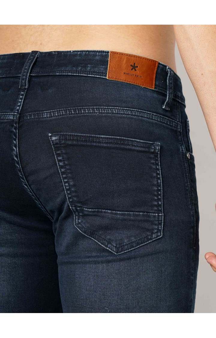 Men's Solid Knit Denim Jeans