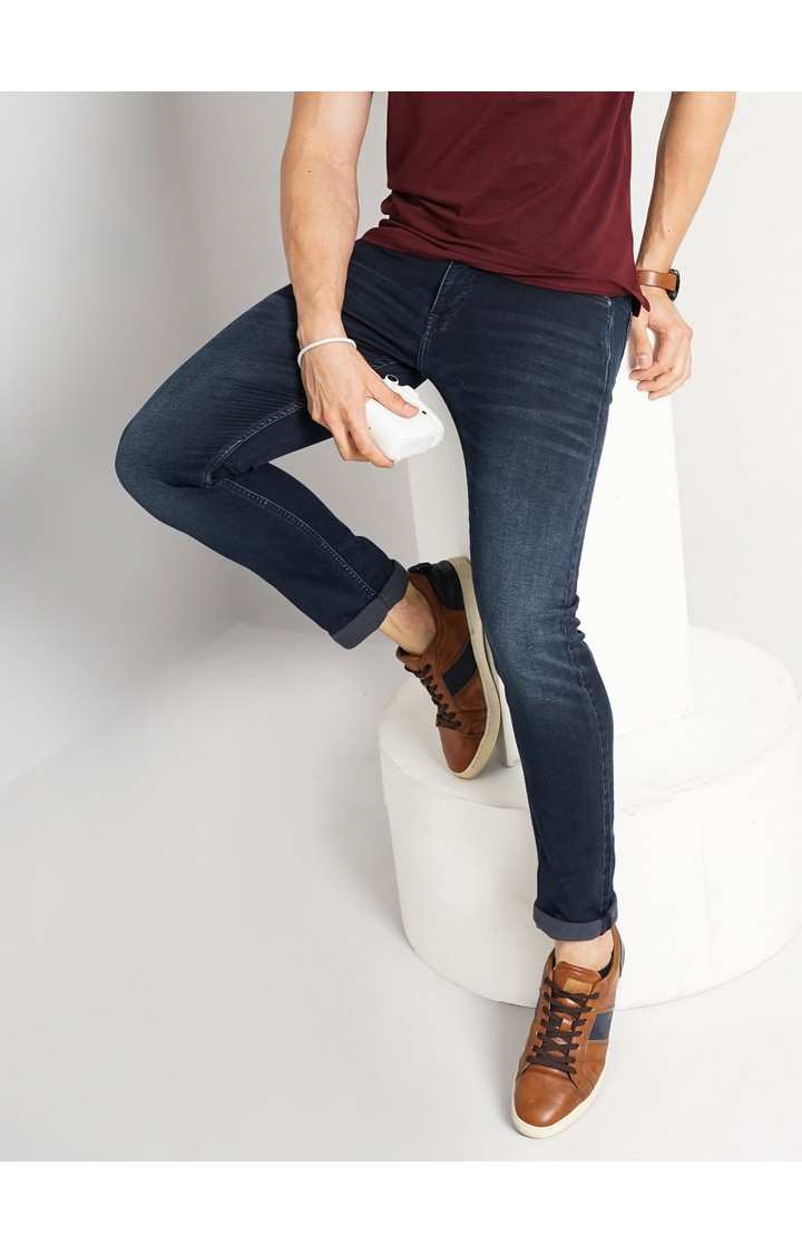 Men's Solid Knit Denim Jeans