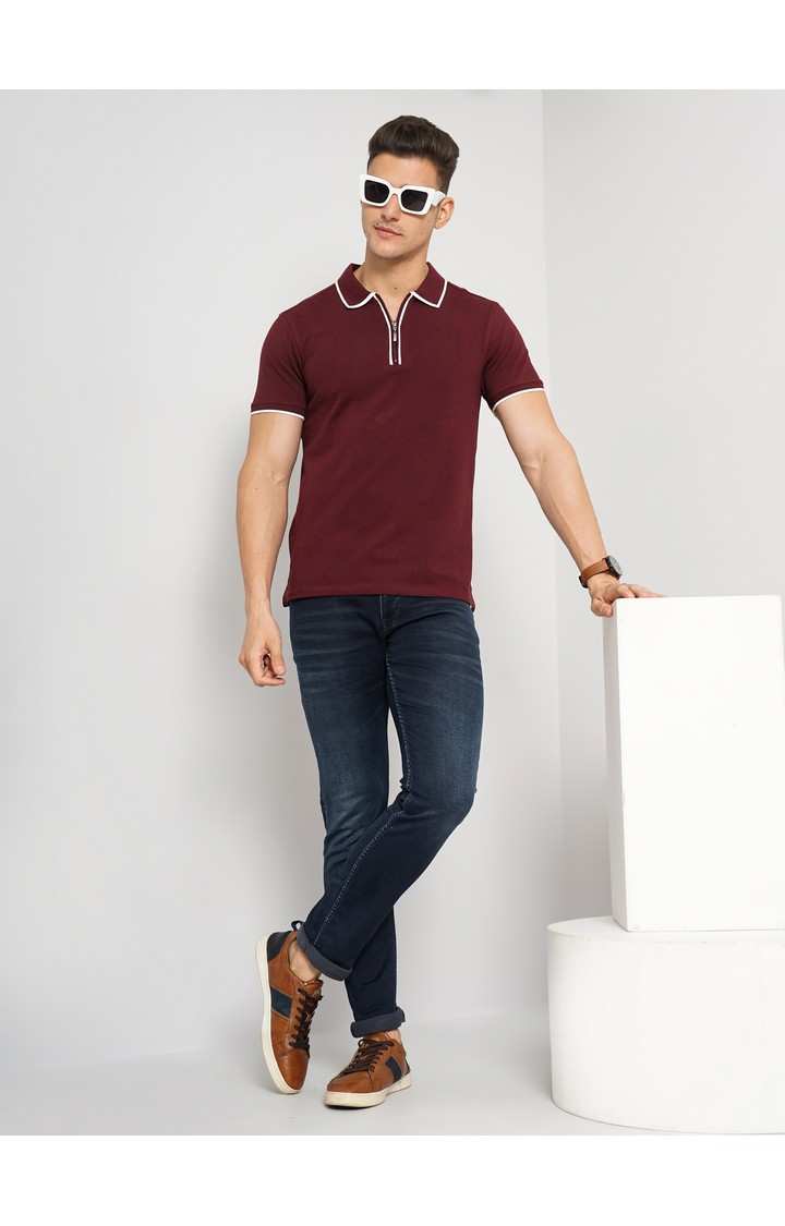 Men's Solid Knit Denim Jeans