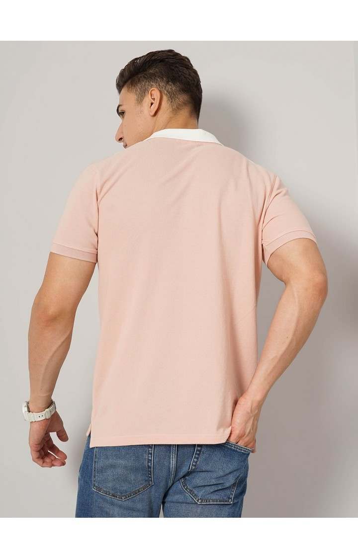 Men's Orange Striped Polos