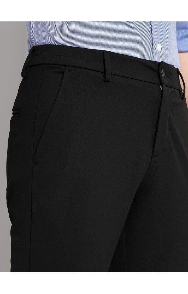 Men's Solid Black Trouser