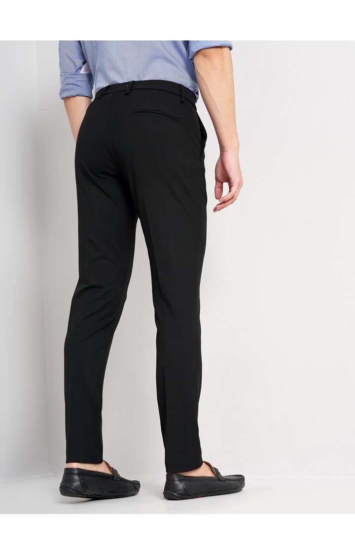 Men's Solid Black Trouser
