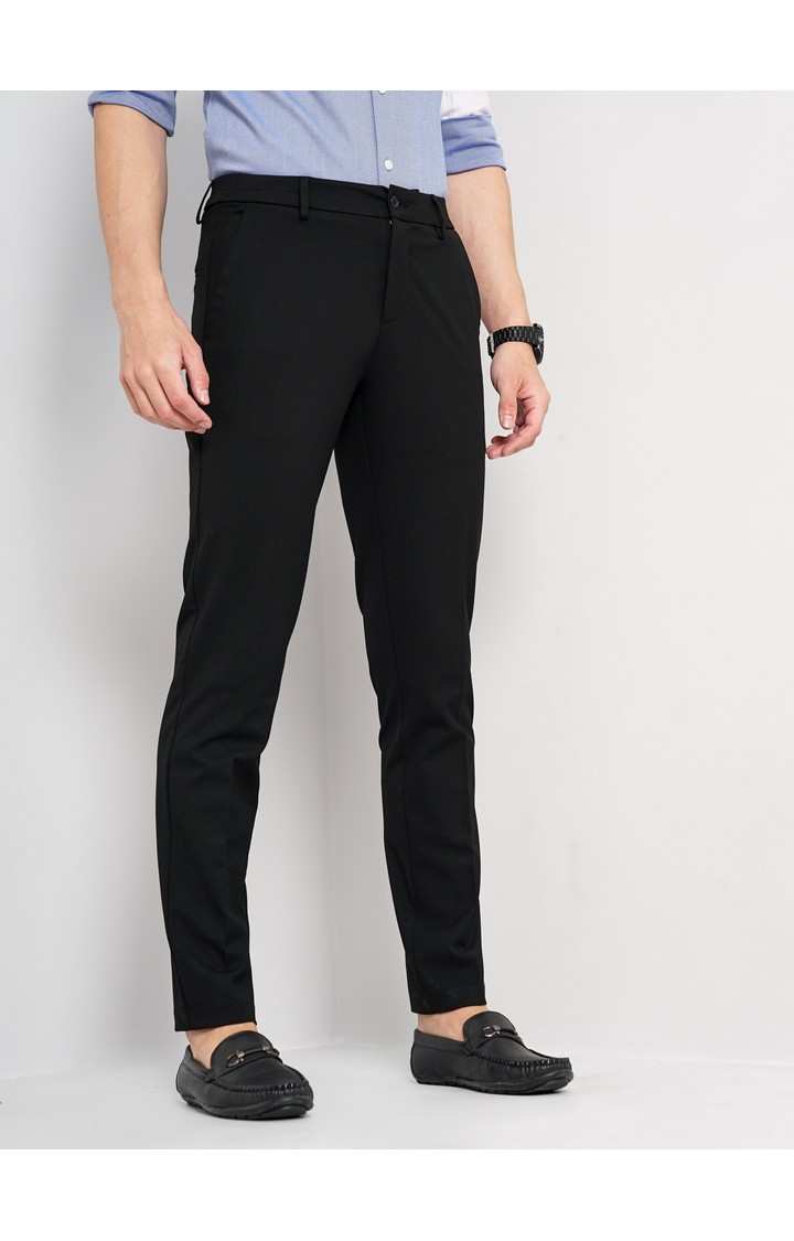 Men's Solid Black Trouser