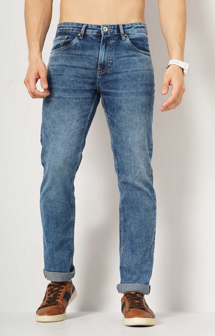 celio | Men's Solid Blue Jeans