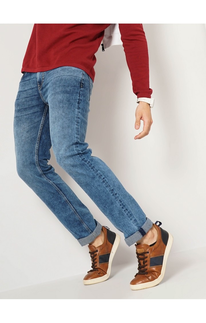 Men's Solid Blue Jeans