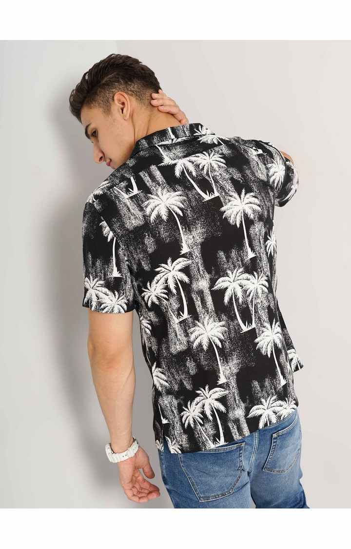 Men's Black Printed Casual Shirts