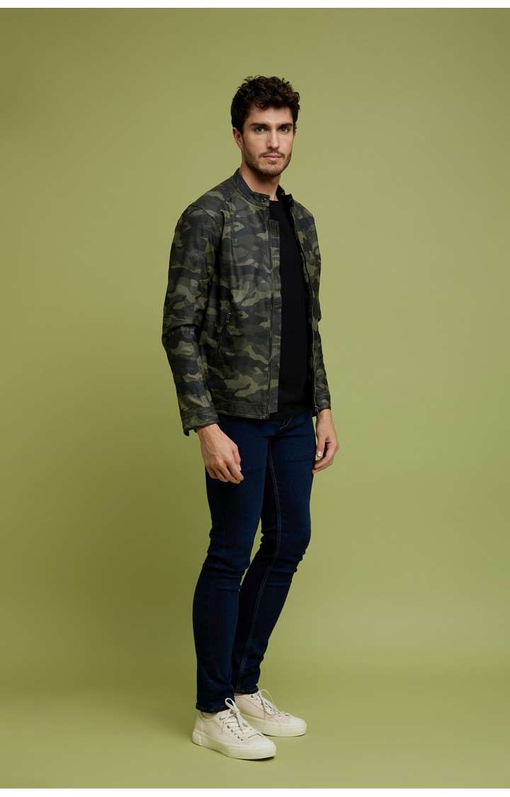 Men's Green Camouflage Western Jackets